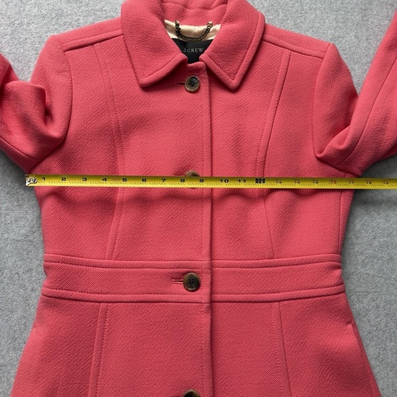 J.Crew Lady Day Coat Double Italian Cloth Wool Womens Size 4 Pink - Picture 11 of 16